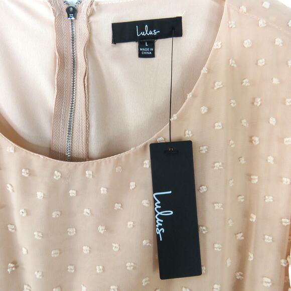 Lulus Deep in My Heart Blush Swiss Dot Cutout Maxi Dress Pink Formal Gown Large - Picture 10 of 13